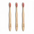 Greenloverstore Pinky Pink Organic bamboo tooth brush pack of 3