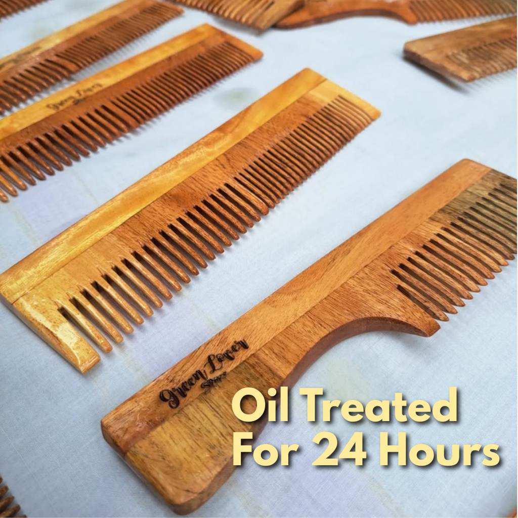 Oil-Treated Neem Wooden Comb — Handcrafted in Kerala