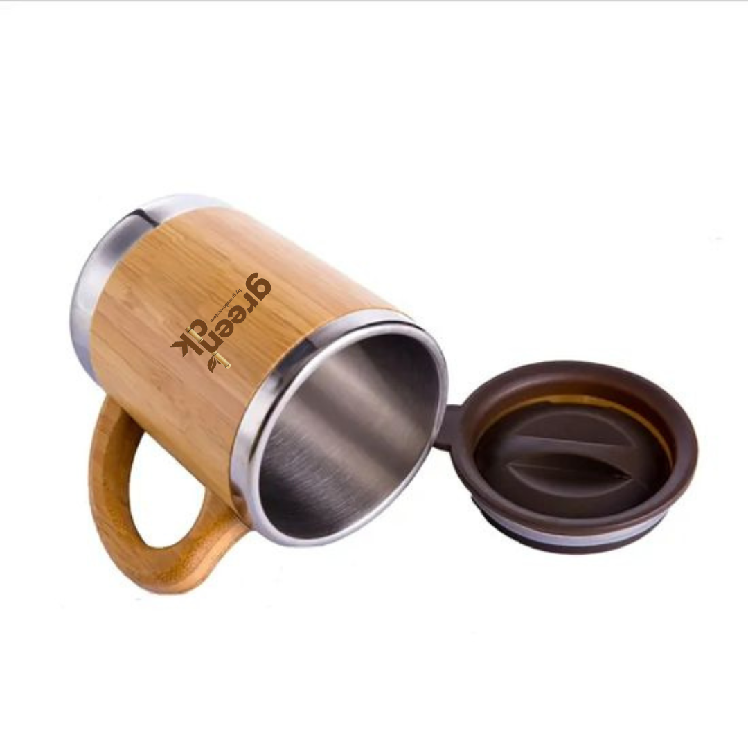 Bamboo Coffee or Tea Mug With Lid  (1 Piece )