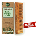 Greenloverstore 100% Pure Oil Treated Neem Wooden Dual Side Comb From Kerala