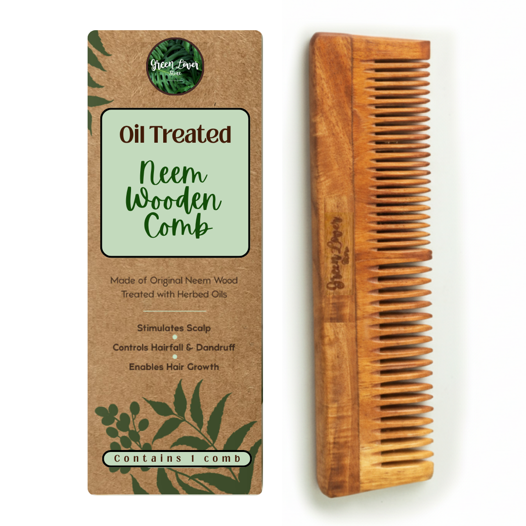 Oil-Treated Neem Wooden Comb — Handcrafted in Kerala