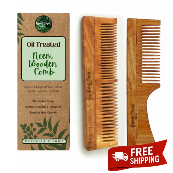 Oil-Treated Neem Wooden Comb — Handcrafted in Kerala