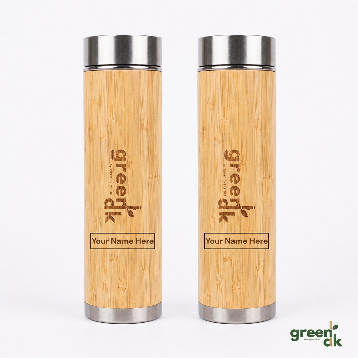 Greenak Bamboo Bottle with Stainless Steel Diffuser 500ml ( FREE NAME PRINTING )
