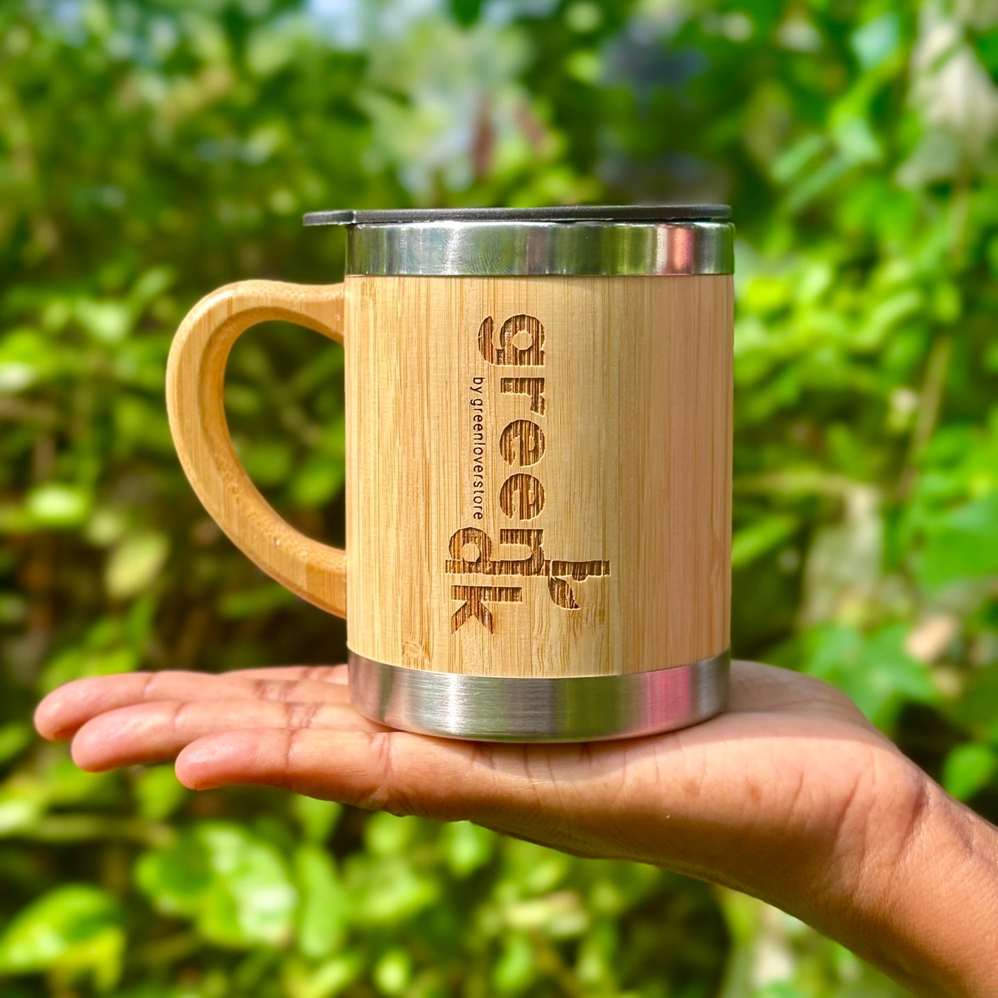 Bamboo Coffee or Tea Mug With Lid  (1 Piece )