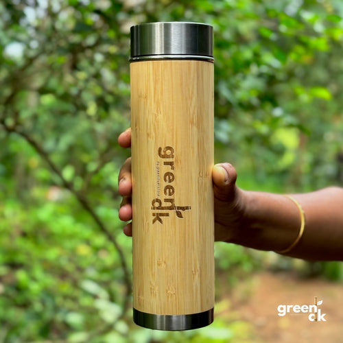 Greenak Bamboo Bottle with Stainless Steel Diffuser 500ml With Your Name Printed