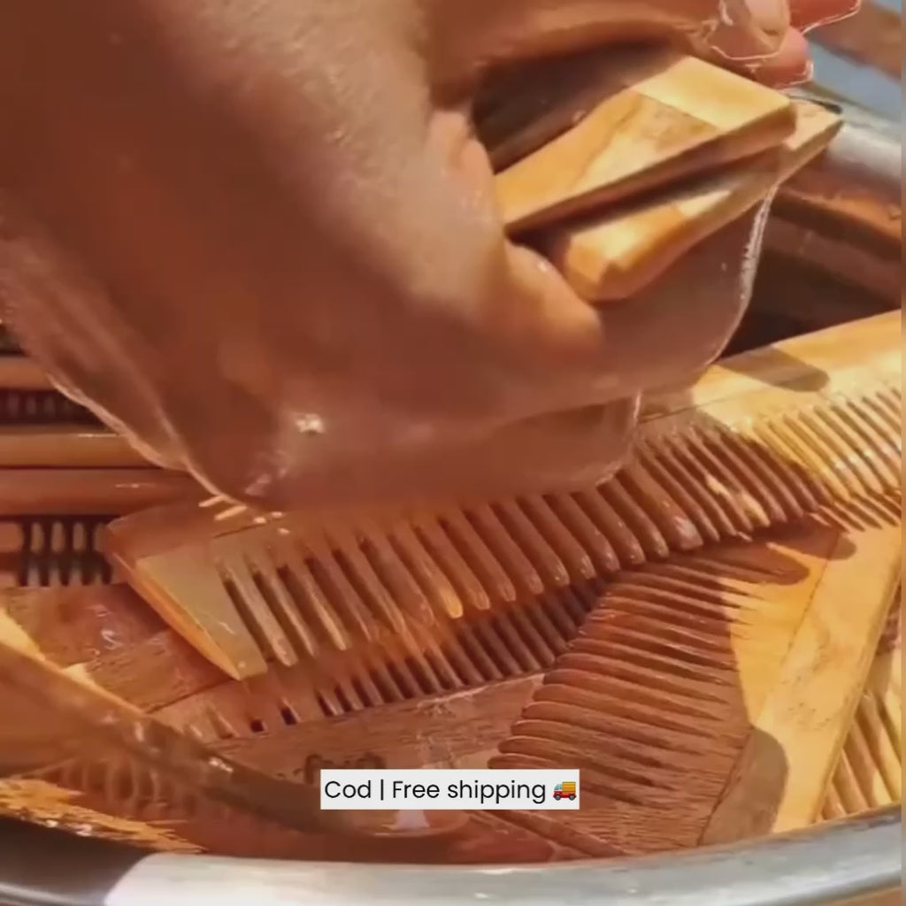 Oil-Treated Neem Wooden Comb — Handcrafted in Kerala
